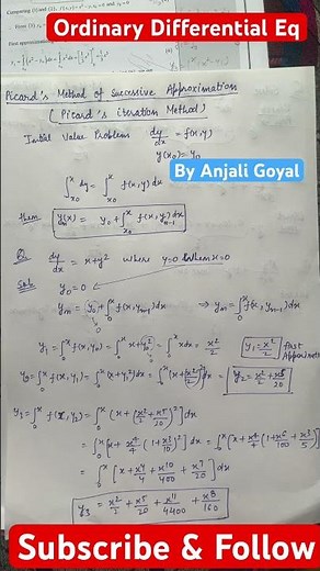 Ordinary Differential Eq | Picard ‘s Method of successive Approximation | #shorts #csirnet #ode