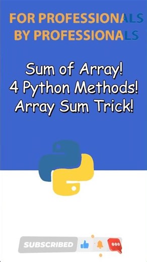 4 Ways to Find the Sum of an Array in Python | sum(), reduce, loop & enumerate #python #shorts