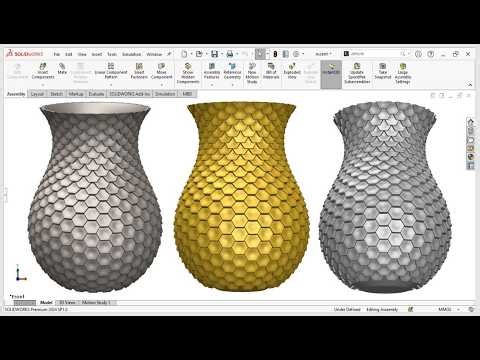 How to Design Hexagonal Pattern Based Metallic Vase / Jar ! | Pro CAD Tips & Tricks.
