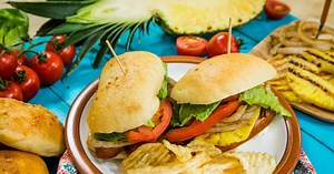 Kielbasa, Sweet Onion and Pineapple Sandwiches