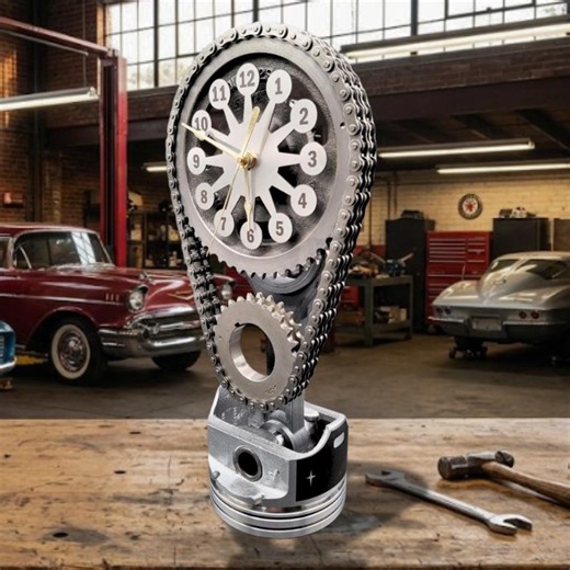 Engraved Chevy Big Block V8 Clock, Rotating Timing Chain Gear, Personalized Custom Car Show Trophy, Camaro Nova Muscle Car Man Cave Decor - Etsy