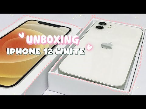 Aesthetic unboxing iphone 12 white in 2024