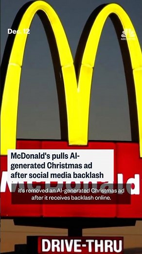 McDonalds pulls AI-generated Christmas ad after social media backlash