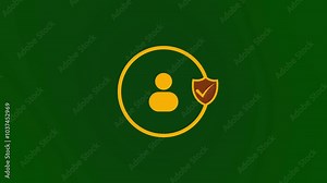 Success, correct or right choice icon animation. shield check mark icon.
