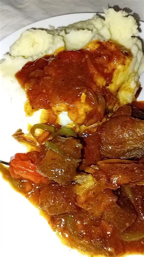 mashed potato and beef stew 😋