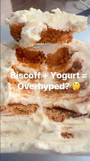 Viral Biscoff + Yogurt 👀Overhyped or YUM? 😋No-bake, ready in 2 mins! 🍨Japanese Yogurt CheeseCake!