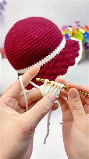 Crochet women's hat.