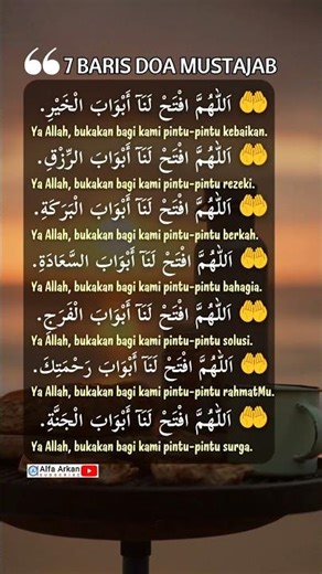 🤲 HAFALKAN 7 DOA PENDEK TERBAIK INI
