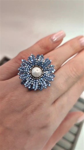 Beaded daisy, beaded flower ring #beads #beadedflowers #beads #handmade