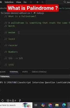What are Palindrome Number in JavaScript | Palindrome #shorts #coding #javascript #ytshorts #short