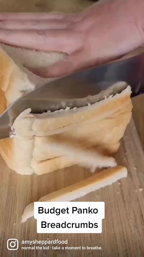 Homemade Panko Breadcrumbs I love panko breadcrumbs - they're such a great ingredient...but they've got really expensive (now £1.20 for just 70g! 😱) So I thought I'd make my own from a loaf of cheap white bread - twice the amount for just 40p and they'll keep for a couple of weeks in a sealed container! I've added the recipe below - hope you like it! A xx Makes enough to bread at least 10 chicken breasts 300g cheap white bread (roughly 10 slices) Heat the oven to 110C Cut the crusts off the sli