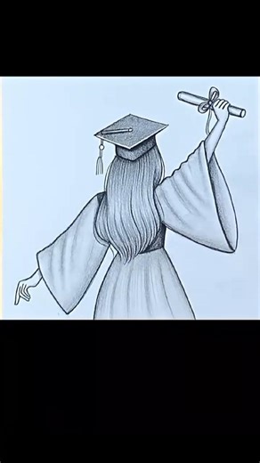 finally made it to drawing a beautiful graduating girl rate put of 10 #drawing #art #viral #fyp