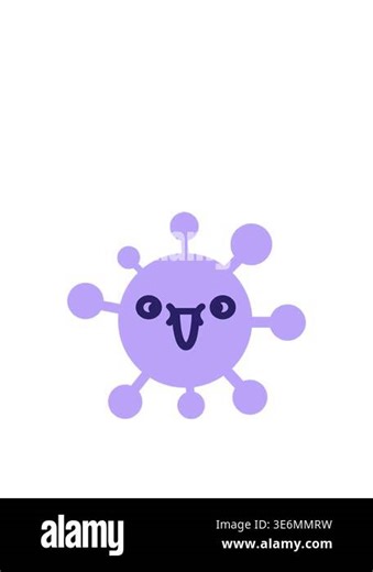 jumping motion animation of happy cross eyed virus Stock Video Footage - Alamy