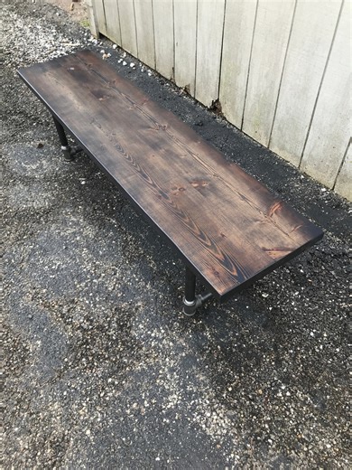 Rustic Wood Entry Bench – Farmhouse Style, Steel U Legs - Etsy