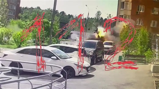Auto explodiert in Moskau