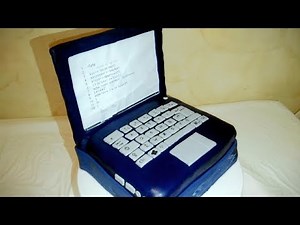 كيفية عمل كيك ديزاين بشكل حاسوب خطوة بخطوة Laptop cake tutorial