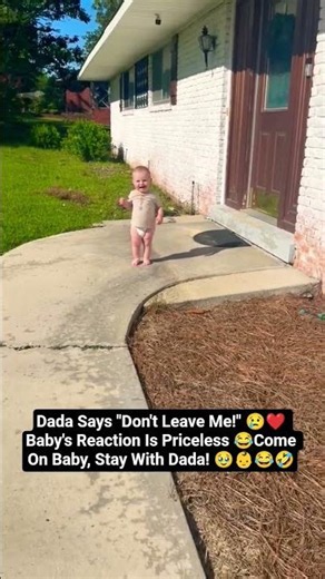 Dada Says "Don't Leave Me!" 😢Baby's Reaction Is Priceless 😂Come On Baby, Stay With Dada!#cute#baby