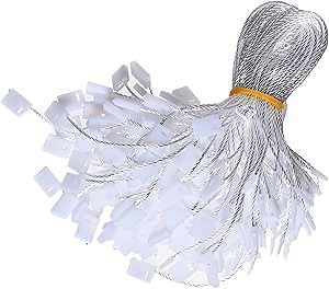 3000Pcs Hang Tag String, 7 Inch White Nylon Snap Lock Pin Loop Plastic Tag Fastener Hook Ties Clothing Price Tag Rope