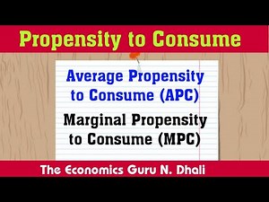 Propensity to Consume l Average Propensity to Consume (APC) and Marginal Propensity to Consume (MPC)
