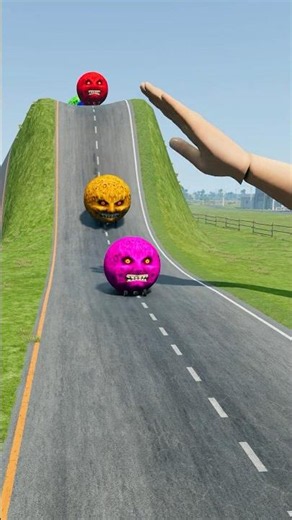 Big & Small Cars vs Giant Hand Slap - BeamNG.drive