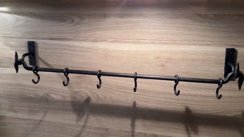 Handmade Wrought Iron Pot Pan Rail, Rustic Kitchen Organizer, Farmhouse Decors - Etsy