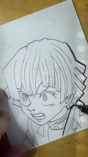 How to Draw Anime Zenitsu Agatsuma Demon Slayer 3 #anime #art #drawing #ink #draw #drawingtutorial