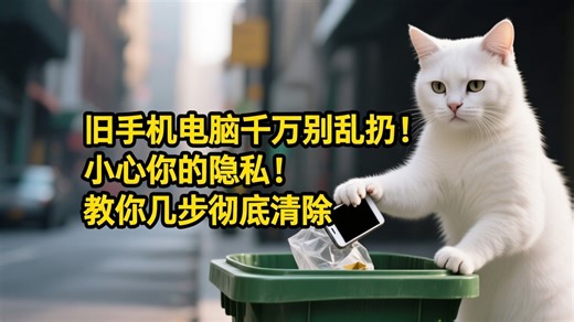 旧手机/电脑别乱扔！几步操作彻底清除数据，保护隐私安全