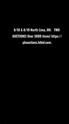 Paranzino Brothers Auctioneers on Instagram: "🗳️North Lima, OH. TWO AUCTIONS NEXT WEEK! In-person previews available! SMALL AUCTION closes MONDAY at 4PM LARGE AUCTION closes TUESDAY at 12PM 📍Register to Bid: https://pbauctions.hibid.com"