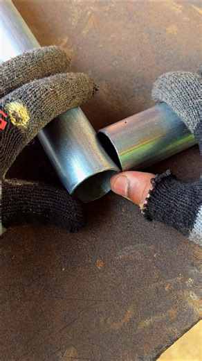 90 degree joule forming technique in round pipe. True welder's clever technique