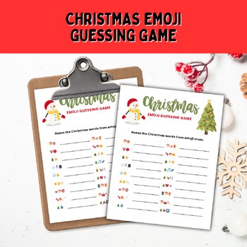 Christmas Emoji Game, Winter Emoji Game, Christmas Party Game Grade 2-6