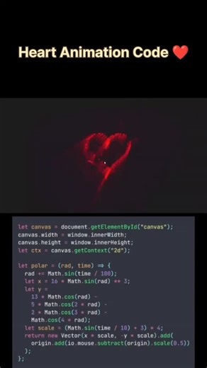 Coding With Cousins | Can we create a glowing heart using pure code? ❤️💻 In this short video, I created a beautiful animated heart using HTML Canvas and... | Instagram