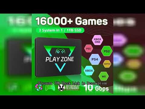 Playzone 1TB Retro Game SSD For PS5/Xbox/Switch/PS4/PS3 Portable Emulator Consoles With 16000+ Games