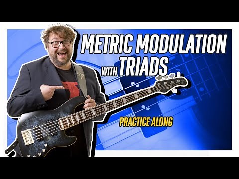 MAJOR SCALE Triads Metric Modulation Practice Along - Electric Bass Lesson - Let's Practice!