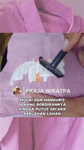How to remove embroidery thread from clothes until clean #tutorial #prajawiratpa