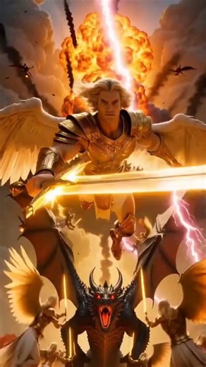 《WAR IN HEAVEN》Michael vs Satan#angel #jesuschrist #god #bible #satan #michael