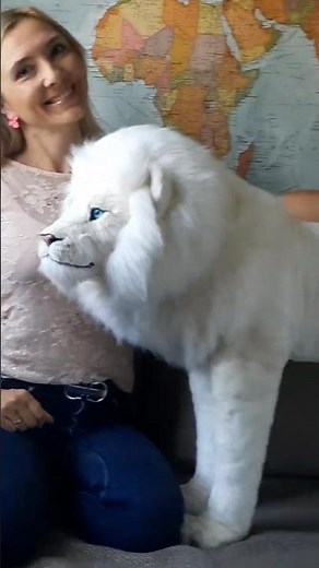 White lion realistic toy. Made to order.
