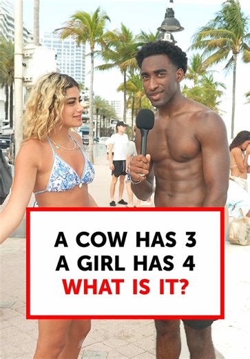 What Is It ? #college #interview #fyp | a girl has 4 and a cow has 3 what are they answer