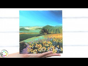 How to Paint with Acrylics | Wildflower Landscape Tutorial