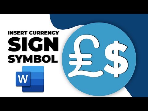 How to insert currency sign symbol in word
