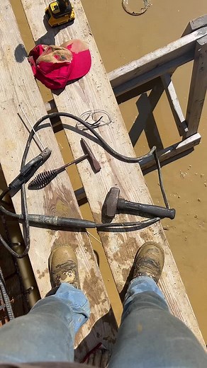 day one of nelson studs for a swimming pool , we are tacking then all with 6011 then welding around them later with 7018 #welding #hot #bluecollar