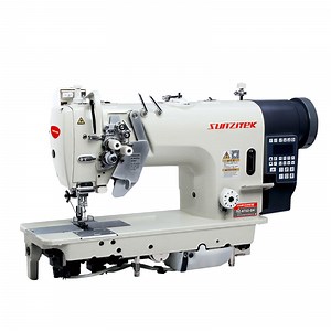 [Hot Item] Sz-8752-D4 Split Needle Bar Large Hook Automatic Industrial Double Needle Lockstitch Sewing Machine with Thread Trimmer