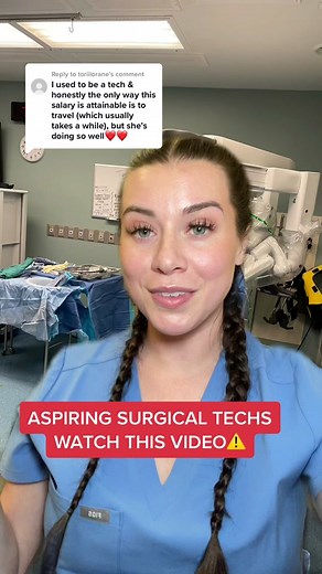 Replying to @toriilorane ⚠️ READ BELOW Please realize that just like any other career in the medical field, you have to work your way up before making your expected income. With that being said, my income is not the average income for a CST. I worked up to this and I learned how to make the most amount of money while TRAVELING. It took me years to do this. The harsh truth is that most surgical techs are not equipped to start traveling for a few years into their career. We are here to best serve 