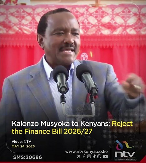 Kalonzo Musyoka to Kenyans: Reject the Finance Bill 2026/27