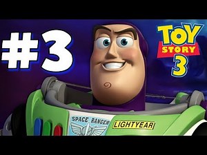 Toy Story 3 Walkthrough Part 3 - Buzz Video Game - To Infinity and Beyond!