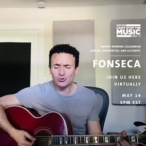 13K views · 34 reactions | Five-time Latin Grammy Winner and Grammy-nominated artist, Fonseca, is joining us for a virtual concert to give us a taste of the Hard Rock Live, Orlando show with Andrés Cepeda happening later this summer. Tune in Thursday, May 14th at 5pm EST for a sneak peek of what's to come. | Hard Rock Hotels & Casinos | Facebook