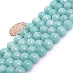 JOE FOREMAN 8mm Round Blue Amazonite Beads for Jewelry Making Natural Gemstone Semi Precious AAA Grade 15"