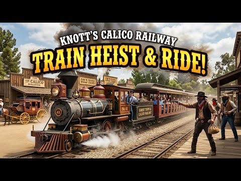 Calico Railway Train Heist - Knott's Berry Farm Train Ride Around the Park
