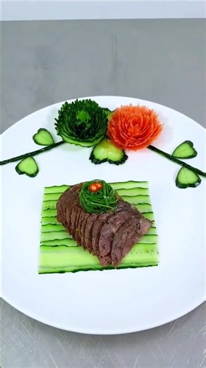 Elegant Beef Platter with Cucumber Art