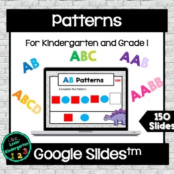 Google Slides Patterns for Kindergarten and Grade one Digital Resource