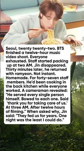 What Jin Secretly Cooked for the Staff After a Twelve-Hour Shoot
